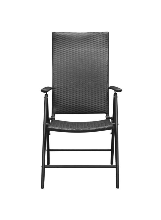 فيداكسل كراسي حديقة قابلة للتكديس 2 أجهزة كمبيوتر Poly Rattan Black  - Image 2