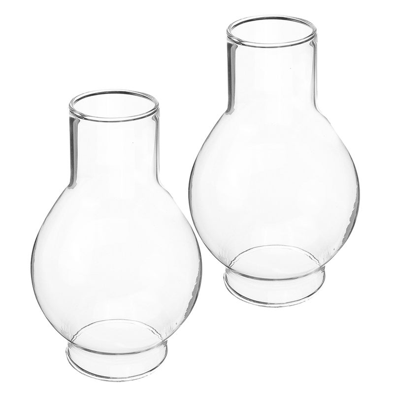 2pcs Clear Glass Candle Shade Tall Chimney Shade Windproof Holder Tube Transparent Glass Cover For Home Dining Table Accessories - Image 1