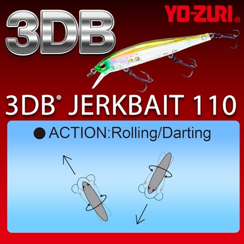 Yo-Zuri R1355-NPC: 3Db Jerkbait 110 (Sp) 110Mm 4-3/8", Natural Perch - Image 3