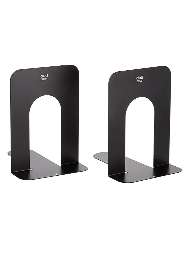 ديلي نهايات الكتاب الدفتين المعدنية للأرفف | نهاية الكتاب لحمل الكتب شديدة التحمل، غير قابلة للانزلاق، سدادة حامل الكتب لرفوف المكتب والمنزل - أسود (عبوة من قطعتين) - Image 3