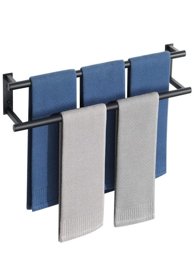 Alise Bathroom Double Towel Bars Wall Mount 28'' Towel Holder Towel Racks for Bathroom,SUS304 Stainless Steel Towel Hanger Towel Rails,Matte Black - Image 1