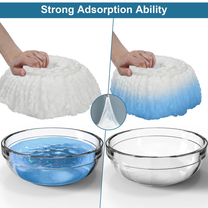 RinseWise 6 Pack Mop Heads Replacements, Compatible with FunClean Spin Mop & RinseWise Mop Bucket, Microfiber Spin Mop Head Refill Cleaning Supplie for Home Industrial and Commercial Use - Image 4