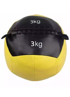Generic Soft Medicine Wall Ball for Full Body Fitness Exercises 3KG, Yellow  - Image 1