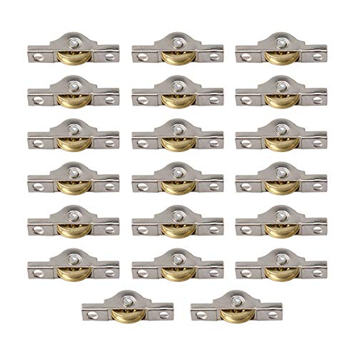 RDEXP Sliding Roller Wheel 20mm Diameter Slotted Wheel for Wardrobes Cabinet Bookcases Door Window Set of 20 - Image 1