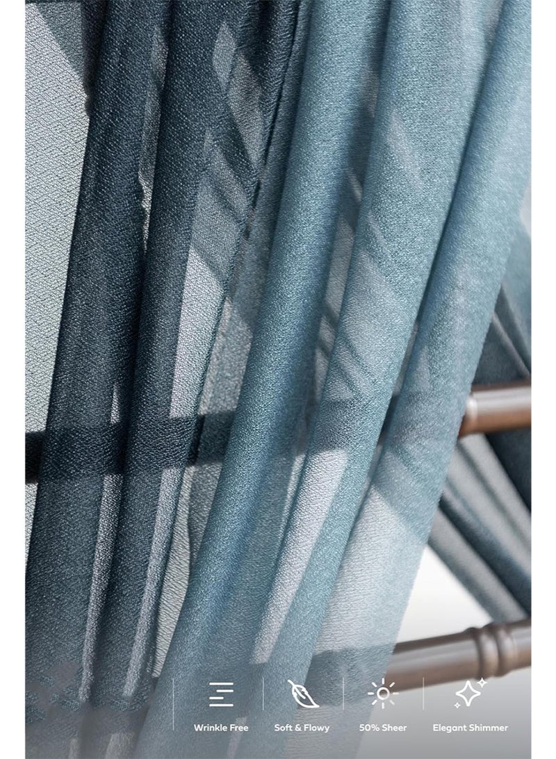 إزدنك أغطية كراسي الزفاف، ديكور الممر، قماش متدلي، ربطات حزام مقاومة للتجاعيد، مناسبة للحفلات، حفل الاستقبال، تنسيق الزهور، الولائم، الديكور الخارجي (قطعتان من اللون الرمادي الداكن والأزرق وقطعتان من اللون الأزرق الجليدي) - Image 4