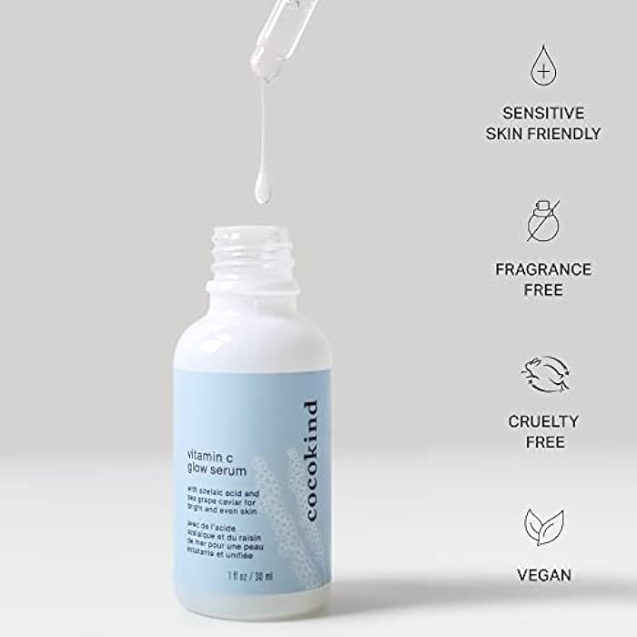 Cocokind Vitamin C Glow Serum with Azelaic Acid and Sea Grape Caviar for Bright and Even Skin, 1 Fl Oz - Image 5