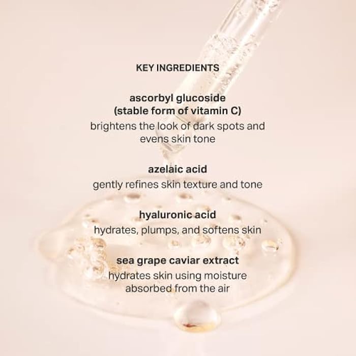 Cocokind Vitamin C Glow Serum with Azelaic Acid and Sea Grape Caviar for Bright and Even Skin, 1 Fl Oz - Image 3