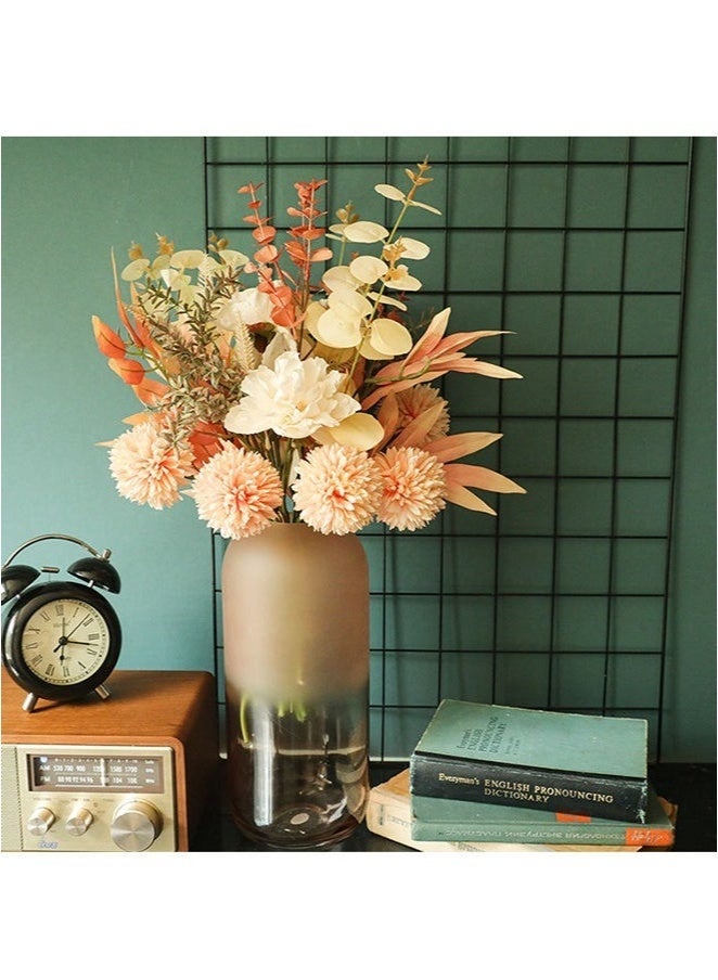 MIXDE 1-Bunch Artificial Peony Dandelion Bouquet For Wedding Home Office Party Hotel Window Sill Decoration Fake Flowers, Silk Roses Artificial Flowers, White Faux Flower Arrangement Suitable for Home Office Decoration, Dining Table Centerpiece - Image 2