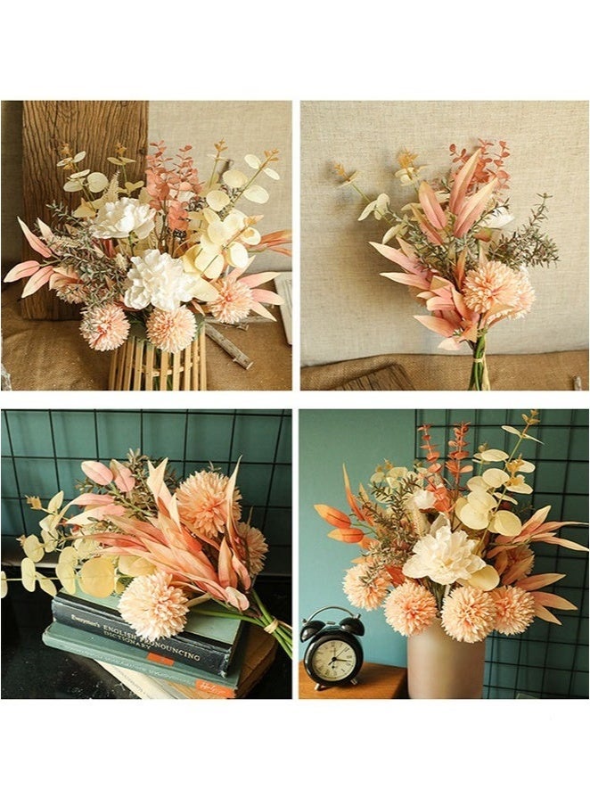 MIXDE 1-Bunch Artificial Peony Dandelion Bouquet For Wedding Home Office Party Hotel Window Sill Decoration Fake Flowers, Silk Roses Artificial Flowers, White Faux Flower Arrangement Suitable for Home Office Decoration, Dining Table Centerpiece - Image 5
