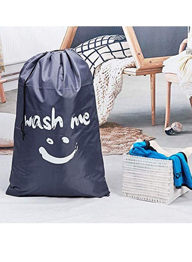 Y&D Wash Me Travel Laundry Bag Machine Washable Dirty Clothes Organizer Large Enough to Hold Loads of Easy-Fit a Hamper or Basket Light Blue and Grey 2 Pack XL  - Image 2