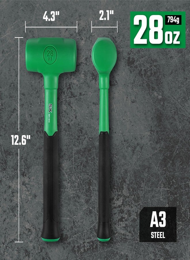 SK 28oz Dead Blow Hammer, Steel Shot-Filled Molded Head, A3 Steel, Anti-Slip Grip - Image 3