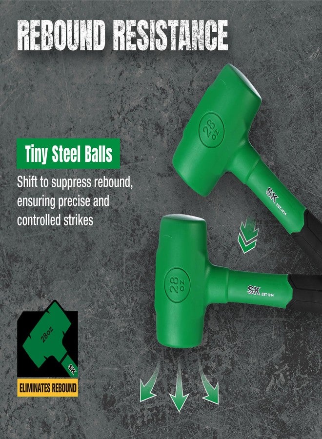 SK 28oz Dead Blow Hammer, Steel Shot-Filled Molded Head, A3 Steel, Anti-Slip Grip - Image 4
