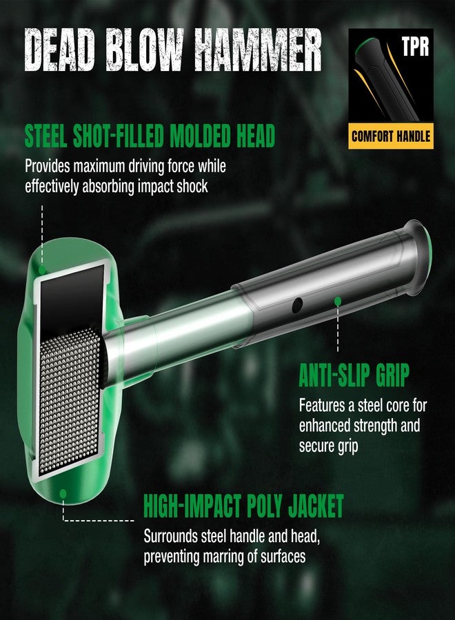 SK 28oz Dead Blow Hammer, Steel Shot-Filled Molded Head, A3 Steel, Anti-Slip Grip - Image 5