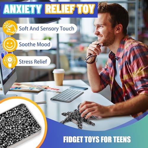 Chilvil Easter Basket Stuffer for Teens Boy 300pc Fidget Toy Cool Gadget for Teen Girl Office Desk Stuff for Adult Men ADHD Tools Sensory Autism Stress Anxiety Putty Fidgets Beads Balls Stones - Image 5