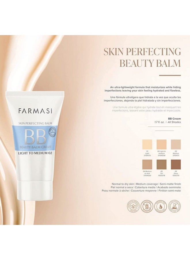 FARMASI - Make Up Bb Cream Beauty Balm Full Coverage Foundation Concealer Moisturizer Bb Cream For All Skin Types 1.7 Fl. Oz. / 50 Ml (Light Medium) - Image 1
