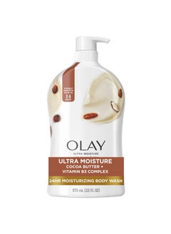 Olay Olay Ultra Moisture Body Wash for Women, 24hr Moisturizing, Deeply Nourishes, Vitamin B3 Complex, Cocoa Butter Scent, 33 fl oz  - Image 1