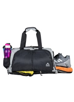 Sport Gym And Travel Duffel Bag With Water-resistant Material - grey