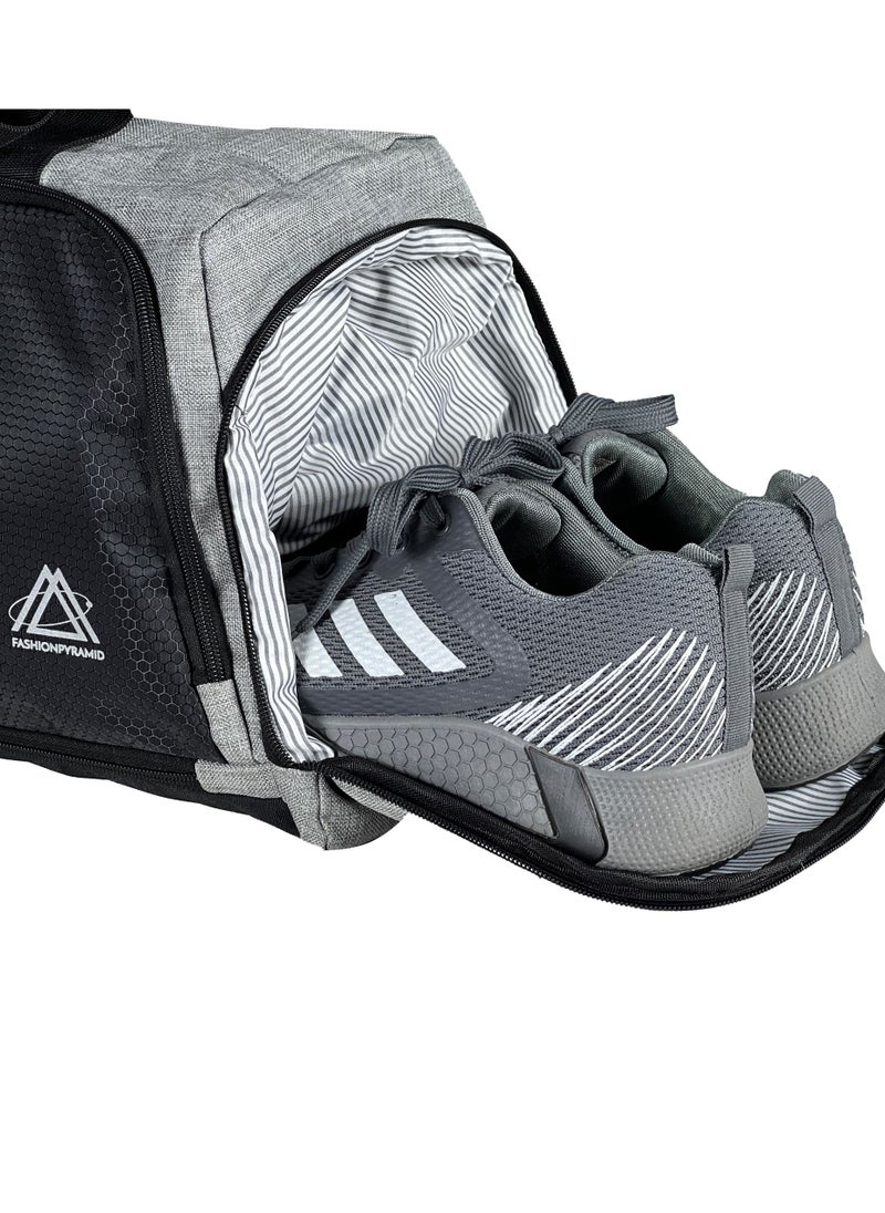 FASHION PYRAMID - Sport Gym And Travel Duffel Bag With Water-resistant Material - grey - Image 1