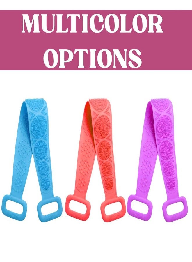 ROFORUF Silicone Back Scrubber Belt for Bath | Combo of 1 | Dual-Sided Exfoliating Body Scrubber for Men & Women | Stretchable, Quick-Dry, Reusable Shower Belt for Deep Cleaning (RANDOM COLOR) - Image 2