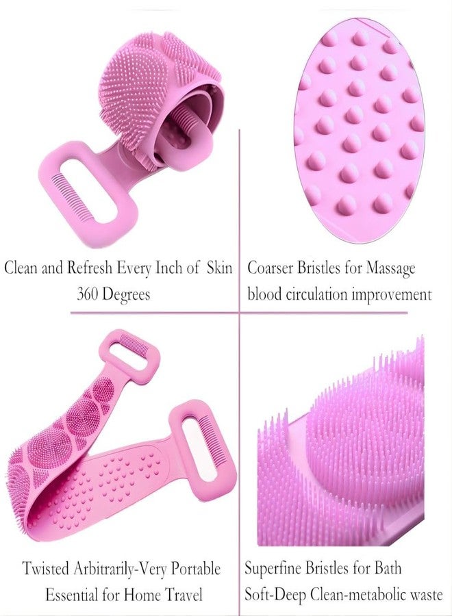 ROFORUF Silicone Back Scrubber Belt for Bath | Combo of 1 | Dual-Sided Exfoliating Body Scrubber for Men & Women | Stretchable, Quick-Dry, Reusable Shower Belt for Deep Cleaning (RANDOM COLOR) - Image 4