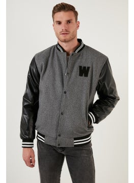 Buratti Embroidered Sleeves Leather Detailed College Collar Bomber Coat Men's Coat 5715985  - Image 2