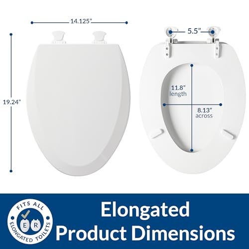Bemis 1500EC 068 Toilet Seat with Easy Clean & Change Hinges, 1 Pack Elongated, Fawn Beige - Image 4