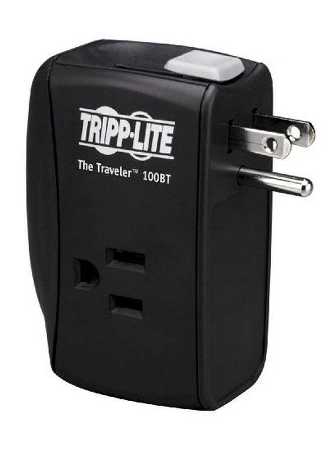 Tripp Lite - 2 Outlet Portable Surge Protector Power Strip Direct Plug In Tel Ethernet Protection Traveler100Bt - Image 1