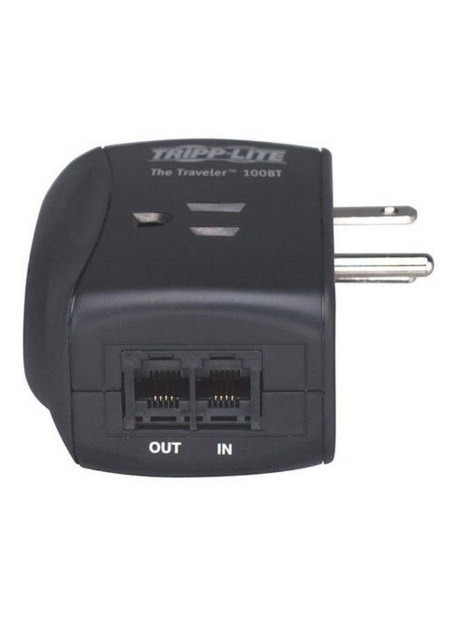 Tripp Lite - 2 Outlet Portable Surge Protector Power Strip Direct Plug In Tel Ethernet Protection Traveler100Bt - Image 1