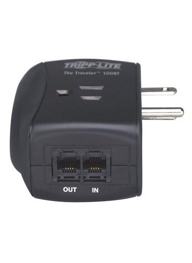 Tripp Lite - 2 Outlet Portable Surge Protector Power Strip Direct Plug In Tel Ethernet Protection Traveler100Bt - Image 1