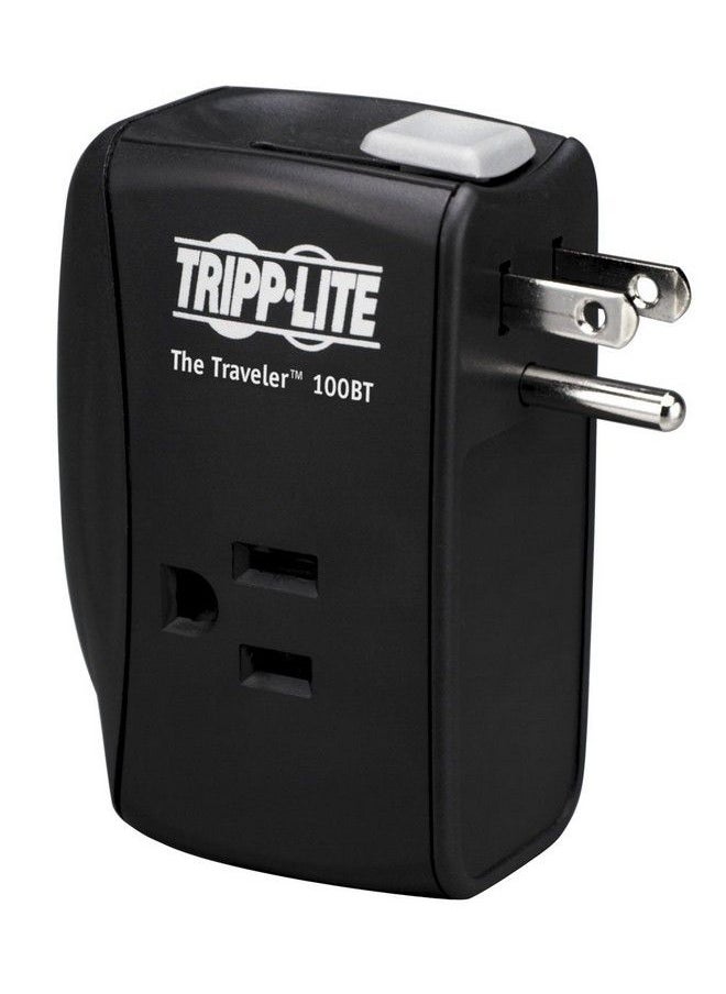 Tripp Lite - 2 Outlet Portable Surge Protector Power Strip Direct Plug In Tel Ethernet Protection Traveler100Bt - Image 1