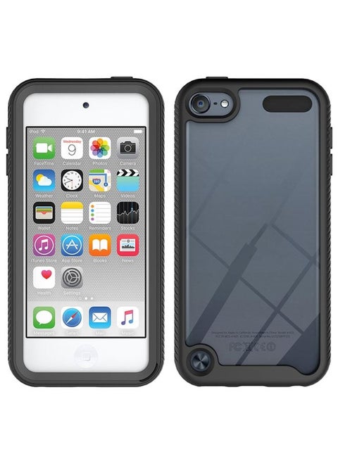 Case Cover For iPod Touch 5 / 6 / 7 Two-layer Design Shockproof PC + TPU Protective Case Black