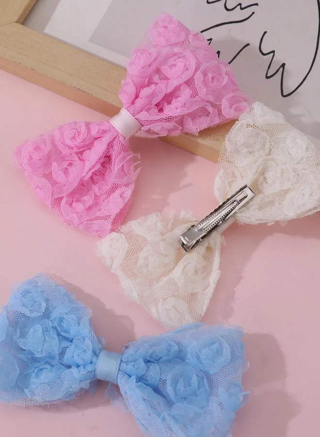 تايك تو Pack of 6 - Girls Floral Embellished Bow Hair Clips