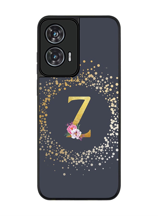 Stylizedd For Motorola Edge 50 Fusion 5G Case,Slim fit Camera Protection, Shockproof Thin Phone cover  - Custom Monogram Floral - Z  (Grey ) - Image 1