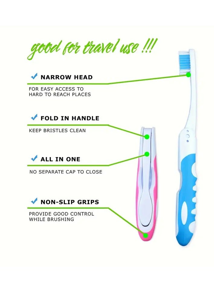 Ucanbe 6pcs Portable Folding Toothbrush for Travel, Soft Bristles for Camping, Hiking, and Backpacking, Essential Travel Accessory  - Image 5