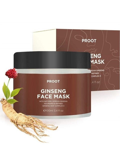 Ginseng Face Mask | 52.9% Korean Red Ginseng Extract | Skin Rejuvenating Formula for Wrinkles, Fine-Lines, Firmness and Elasticity | Korean Skin Care, Vegan, Cruelty-free | 3.4 fl. oz.