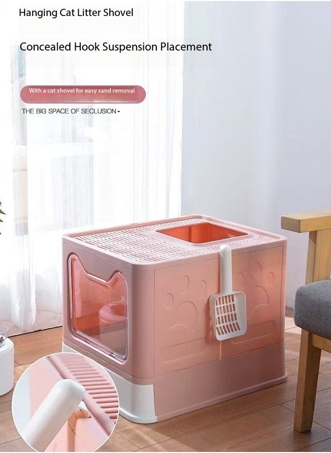 C&C Home Durable Large Size Double Entrance Foldable Drawer Type Cat Litter Box with Litter Scoop Fully Enclosed Cat Litter Box 41x51x38 cm  - Image 5