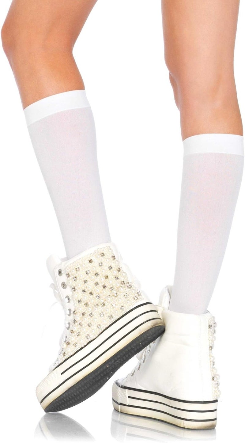 Leg Avenue Women's Knee Highs in White - One Size - Image 1