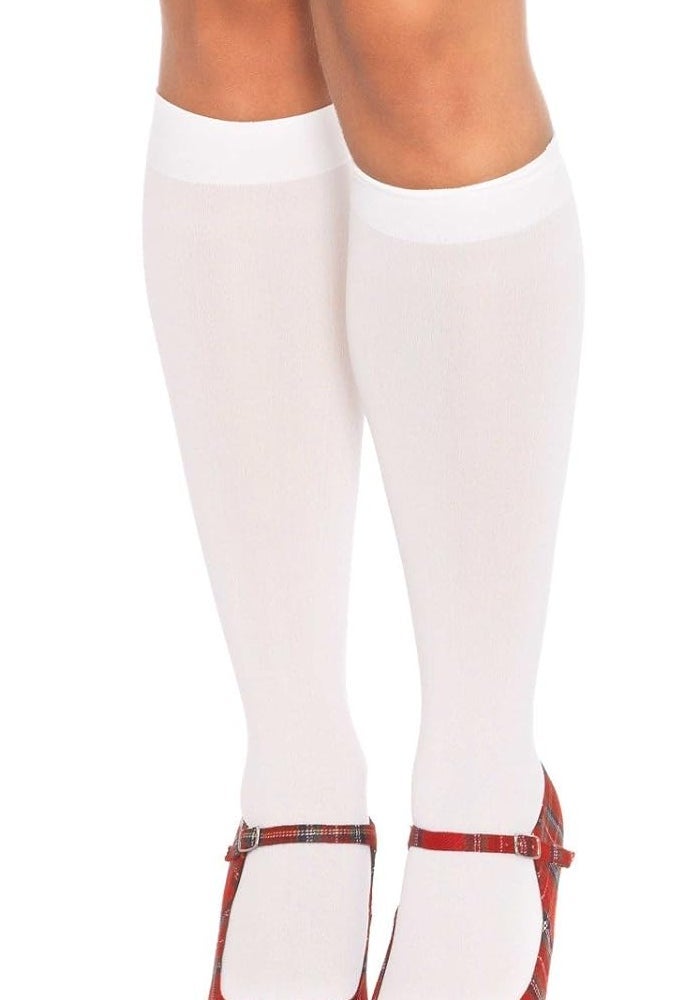 Leg Avenue Women's Knee Highs in White - One Size - Image 2