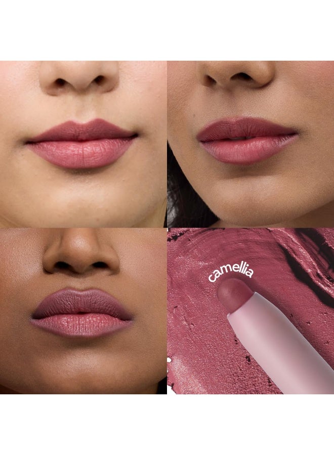 Ruby's Organics Ruby’s Organics OneStick Lipstick for Women- Blurr, Lip and Cheek Colour Crayon, Matte Finish, Lip Makeup- Enriched with Antioxidants and Vitamins, Chemical Free- Camellia - Image 4