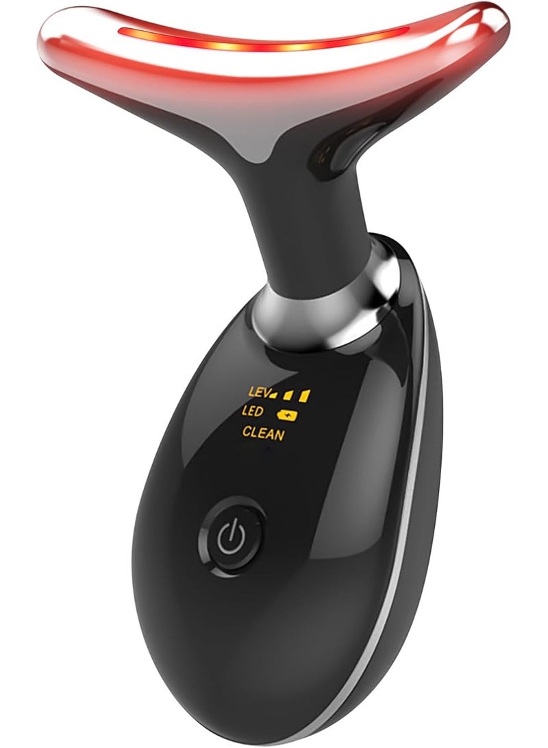 7-in-1 Deplux Face Neck Massager for Skin Tightening, Wrinkle Removal, Anti Aging, Glossy Black - Image 2