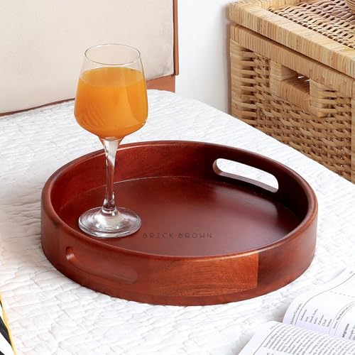 Brick Brown® Premium Handcrafted Wooden Homeydo Serving Tray | Tea Tray for Home, Kitchen, Dining Table, Restaurant, Office | Decorative Organizer Tray for Snacks, Breakfast, Platter – 16.2 x 11 Inch - Image 5