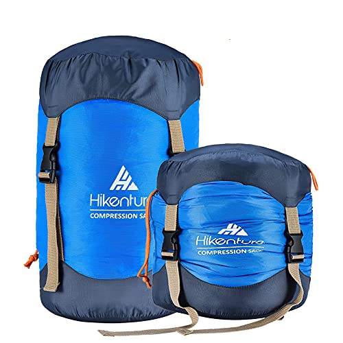 Hikenture Compression Sack for Sleeping Bag, Upgrade Anti-Tear Nylon Sleeping Bag Stuff Sack, 10L/14L/20L/30L Water-Resistant Compression Bag, Storage Bag (Blue, 20L) - Image 1