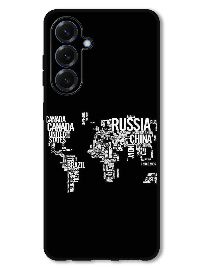 Theodor Protective Case Anti Scratch Shock Proof Bumper Cover For Samsung Galaxy S25 Written World Map - Image 1