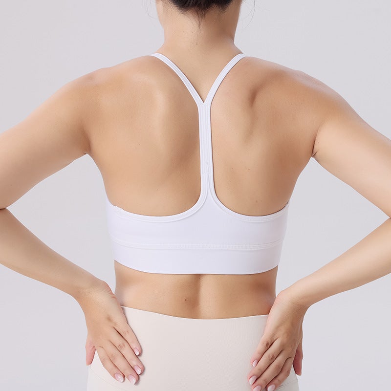 Yoga clothing bra women''s sports underwear double-sided sanding tight thin belt Y-shaped beautiful back fitness jogging vest bra - Image 3