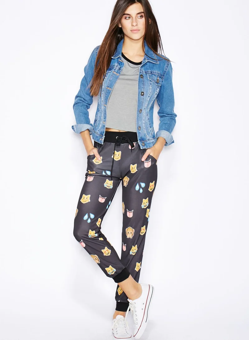 Ginger Emoji Printed Joggers