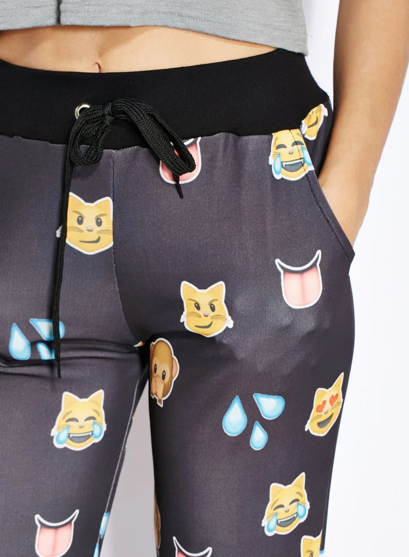 Ginger Emoji Printed Joggers