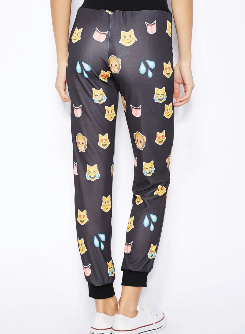 Ginger Emoji Printed Joggers