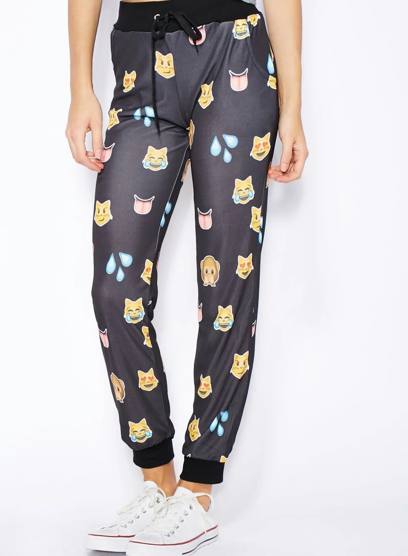 Ginger Emoji Printed Joggers