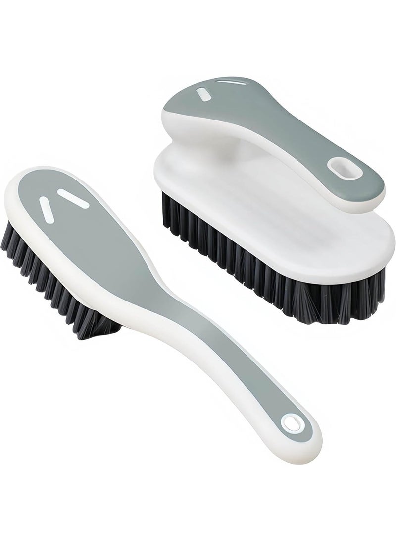Cleaning Brush Stain Remover Brush Fabric Cleaning Brush Laundry Brush Small Scrub Brush Cleaner Household Cleaning Brushes for Carpet, Clothes, Bathroom,Sneaker-2 Pack (Gray) - Image 1