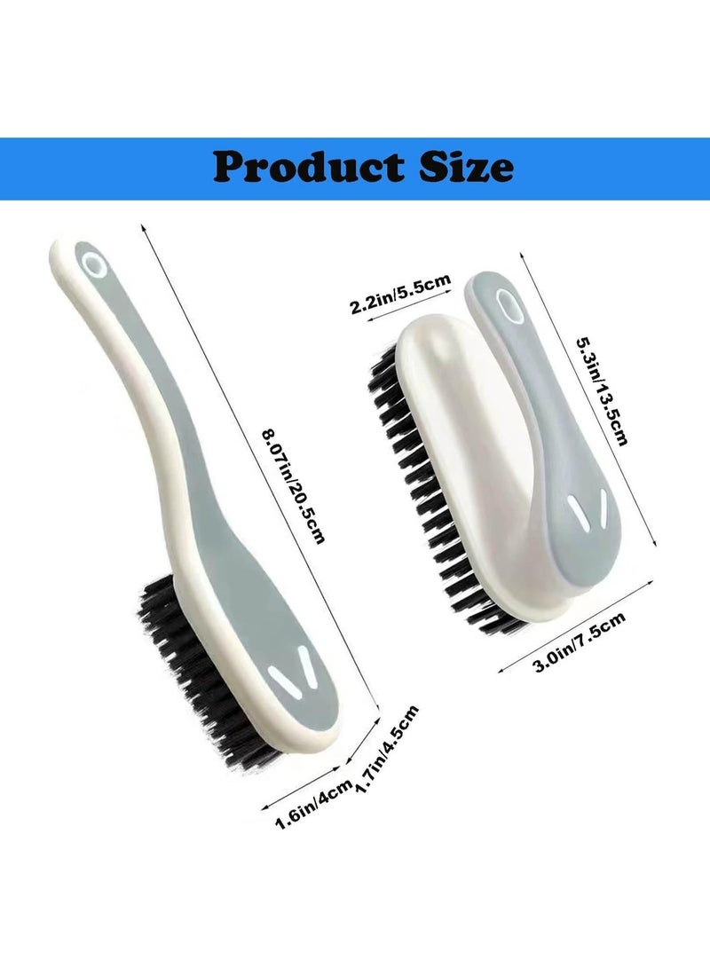 Cleaning Brush Stain Remover Brush Fabric Cleaning Brush Laundry Brush Small Scrub Brush Cleaner Household Cleaning Brushes for Carpet, Clothes, Bathroom,Sneaker-2 Pack (Gray) - Image 2